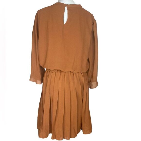 Savanna Jane Wm’s Sz 1X Brown Embroidered Floral Boho Lined Pleated Mini Skirt - Picture 3 of 7